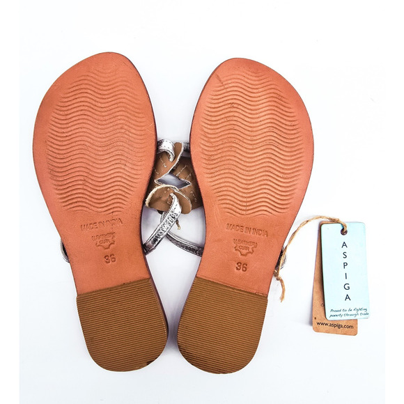 Aspiga Leather Coastal Special Occassion Hand Beaded Starfish FlipFlop Cruise 36 - Picture 4 of 8